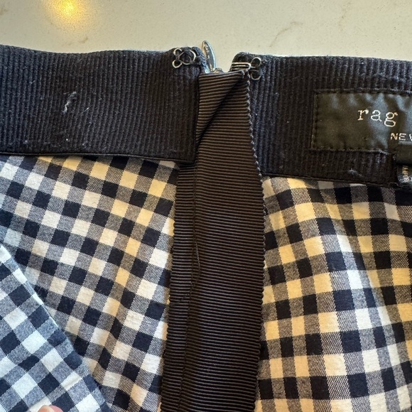 Rag & Bone High Waist  Gingham Checkered Pants Cropped 4 - Picture 10 of 10